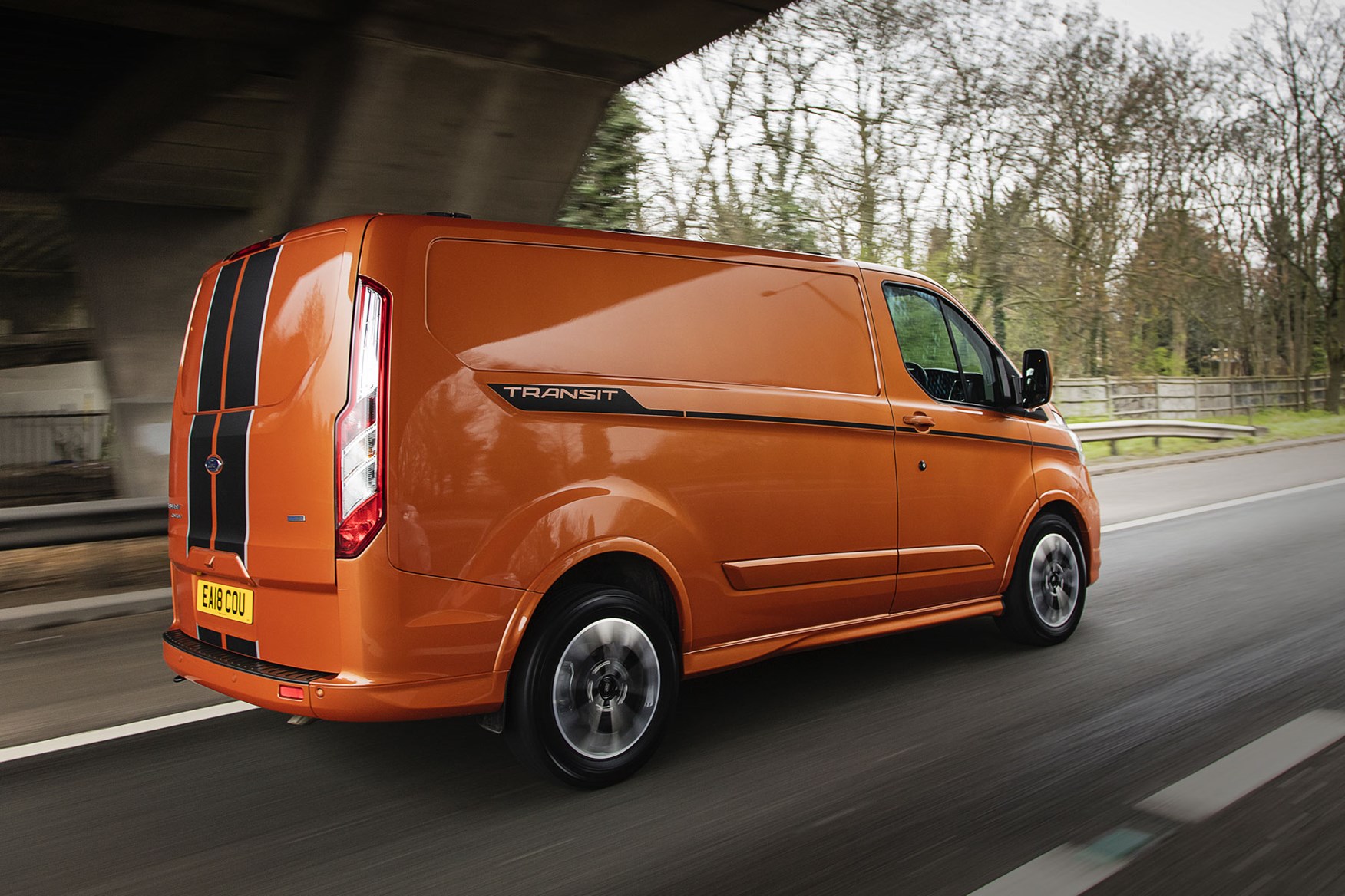 Ford Transit Custom review - 2018 post-facelift driving rear view