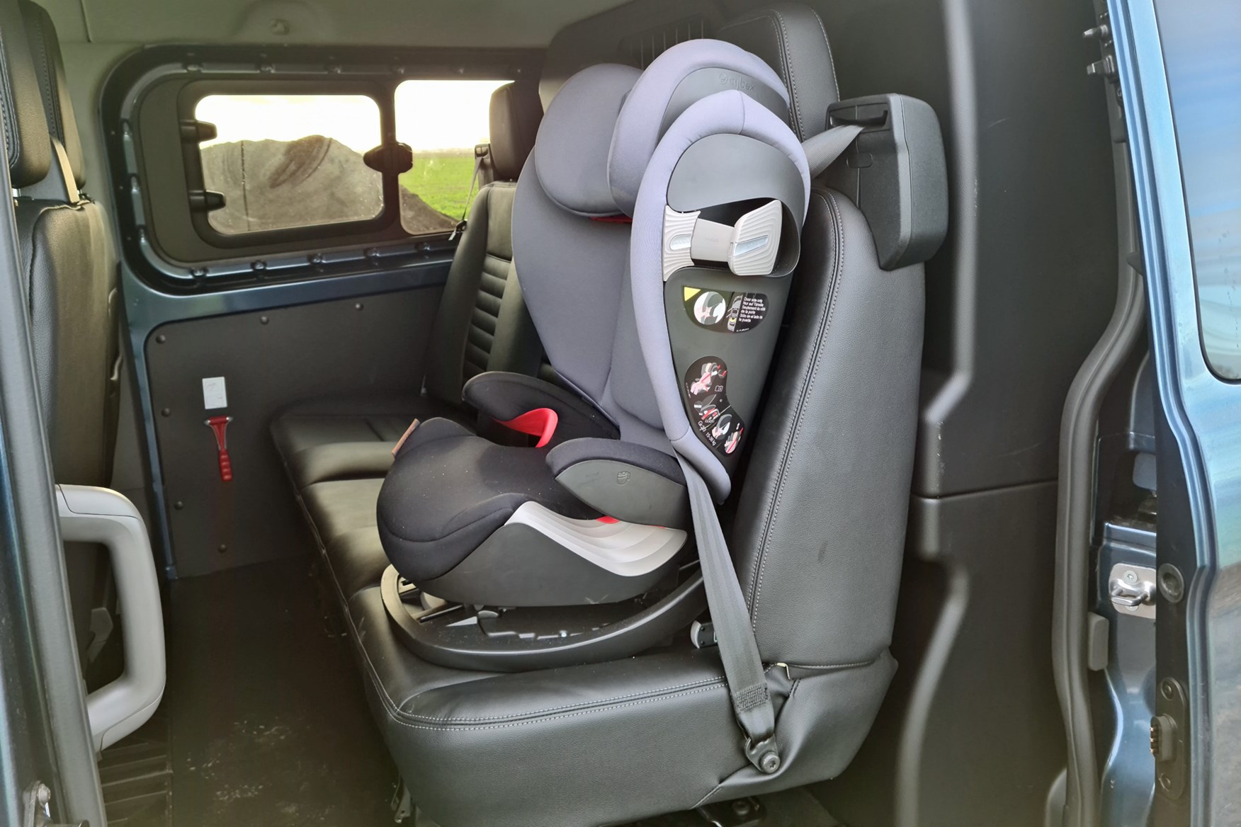 Ford Transit Custom Trail review, L2, DCiV, 2020, rear seats with child seat and Isofix
