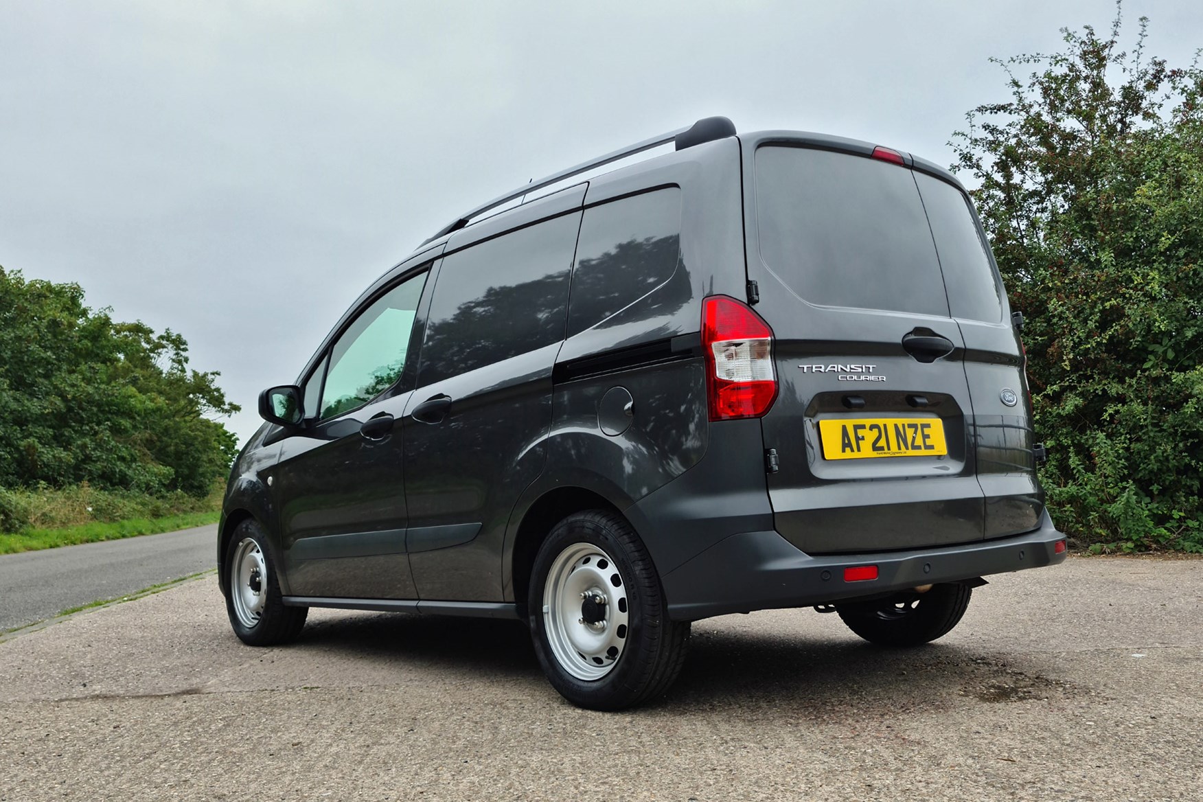 Ford Transit Courier review, rear view, grey