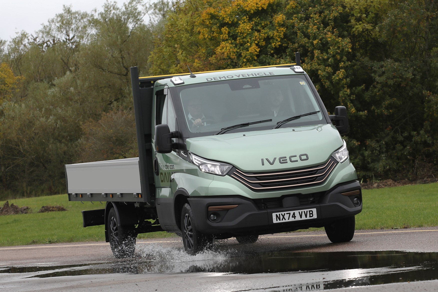 Iveco Daily review - MY24, dropside, front, green, driving