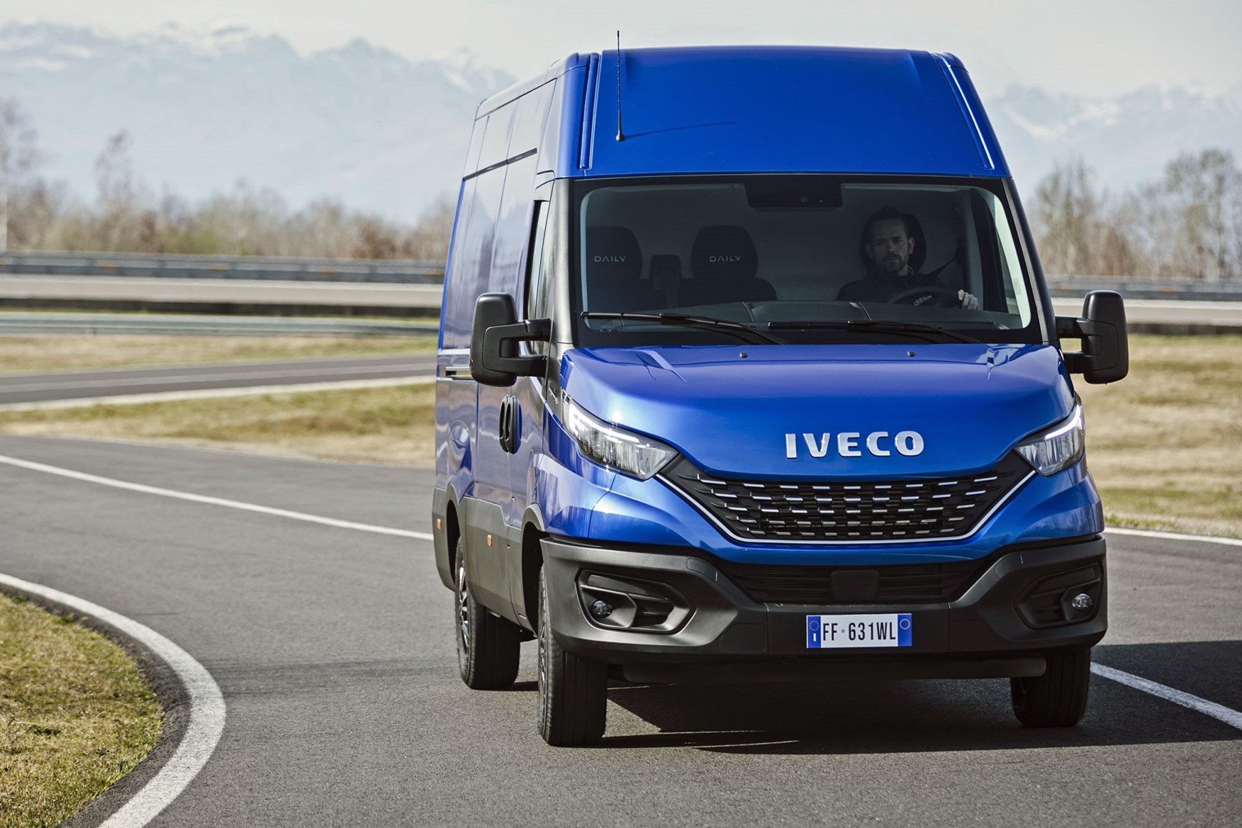 Iveco Daily 2019 review - panel van, blue, front view, driving