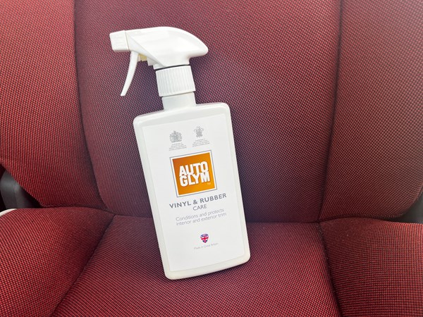 The bottle of Autoglym Vinyl & Rubber Care