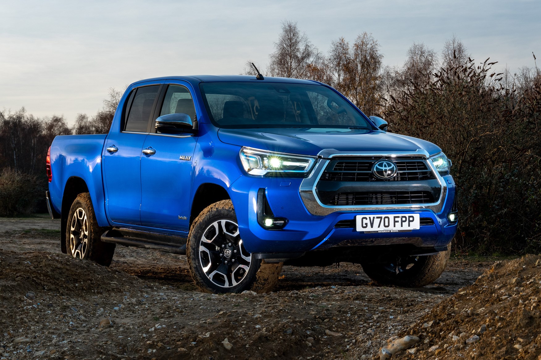 Toyota Hilux review, 2020 facelift, front view, Invincible, blue