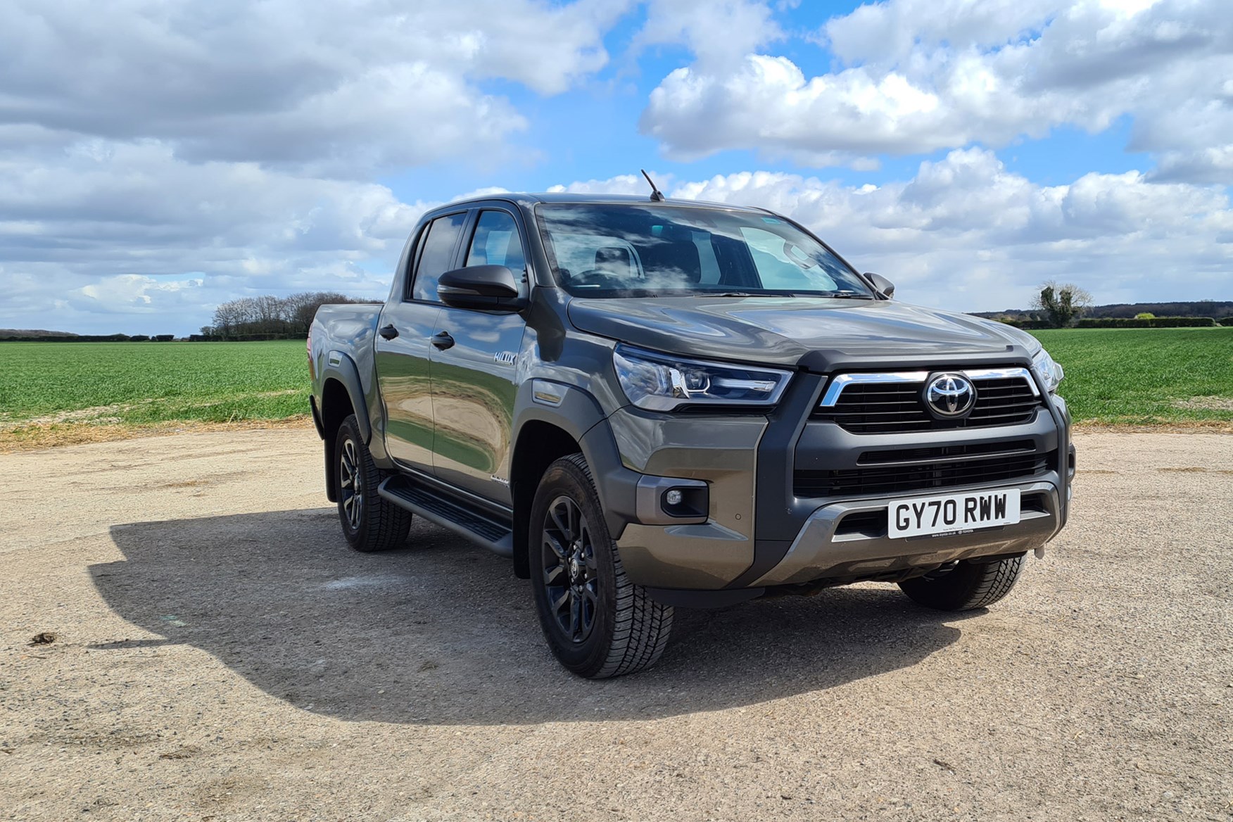 Toyota Hilux Invincible X 2.8D manual review - front, green, unique bumper and other styling details