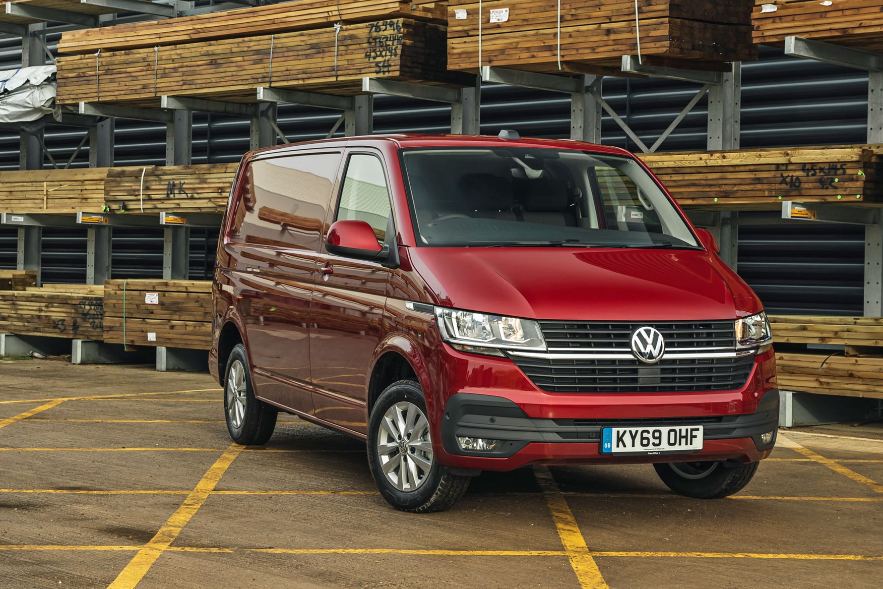 Volkswagen Transporter review, T6.1, 2020, red, front view