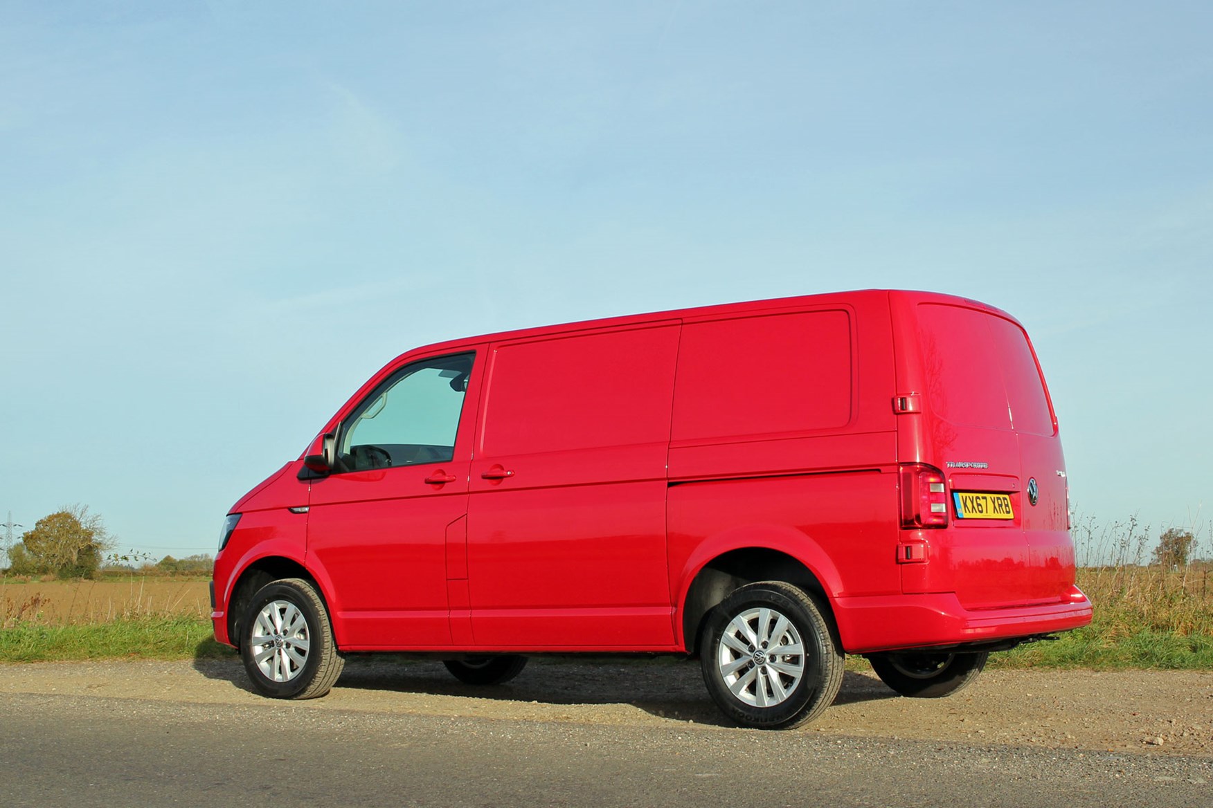 VW Transporter T6 TSI 150 review - rear view, red