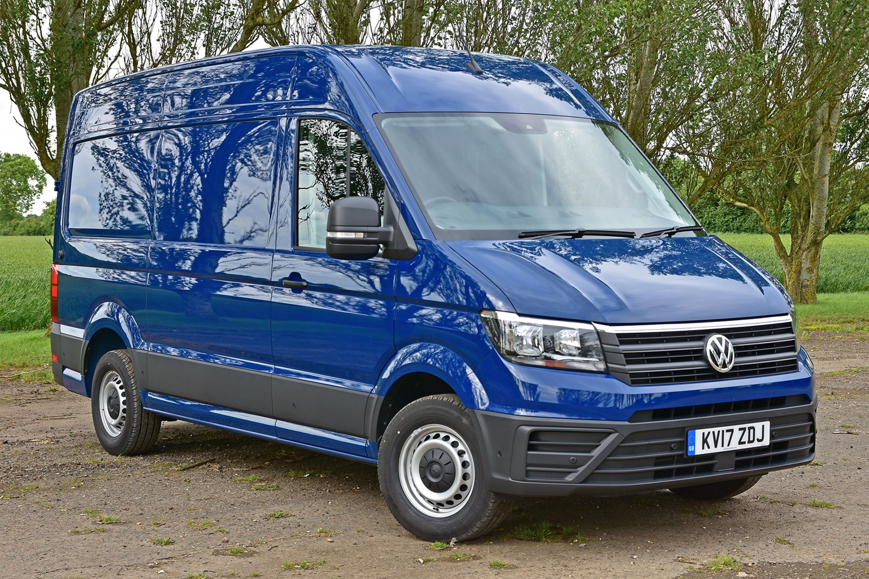 VW Crafter FWD review - front view, blue
