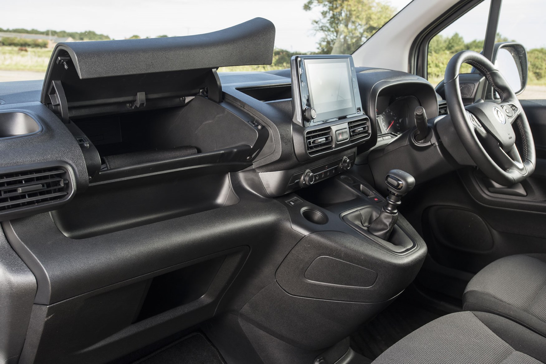 Vauxhall Combo Cargo review - 2019 model, cab interior with gloveboxes open