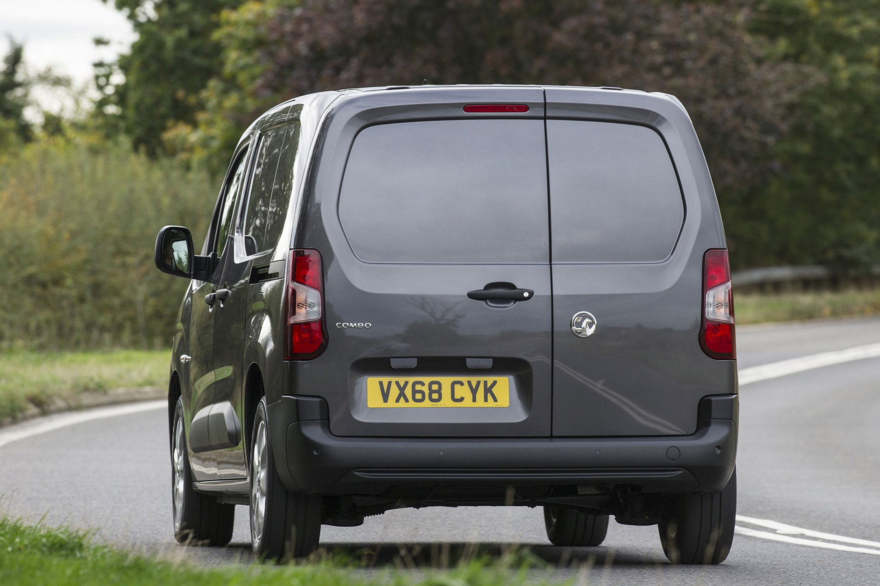 Vauxhall Combo 2019 review - grey, rear view, driving