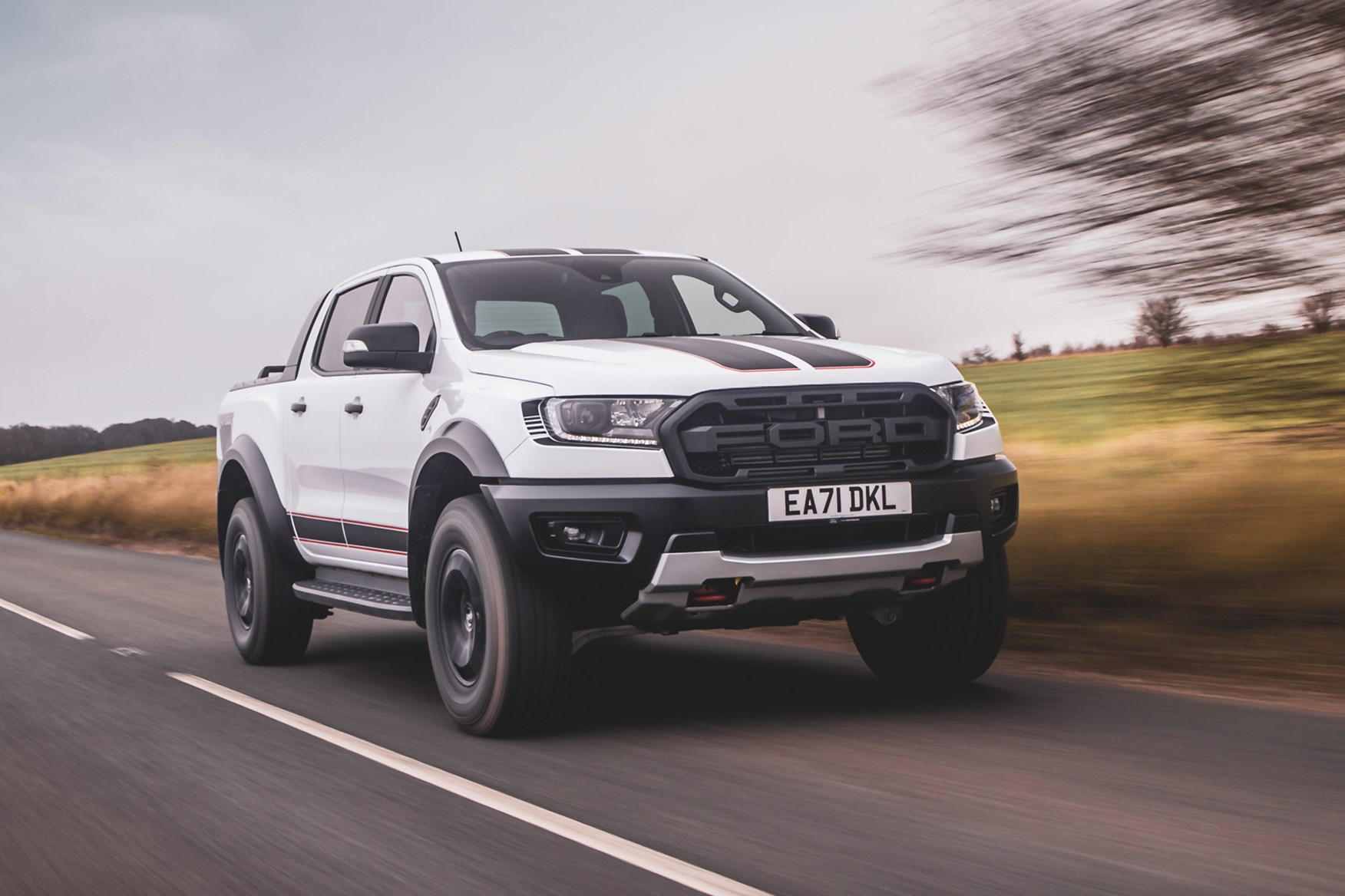 Ford Ranger Raptor review - Special Edition front view, driving fast