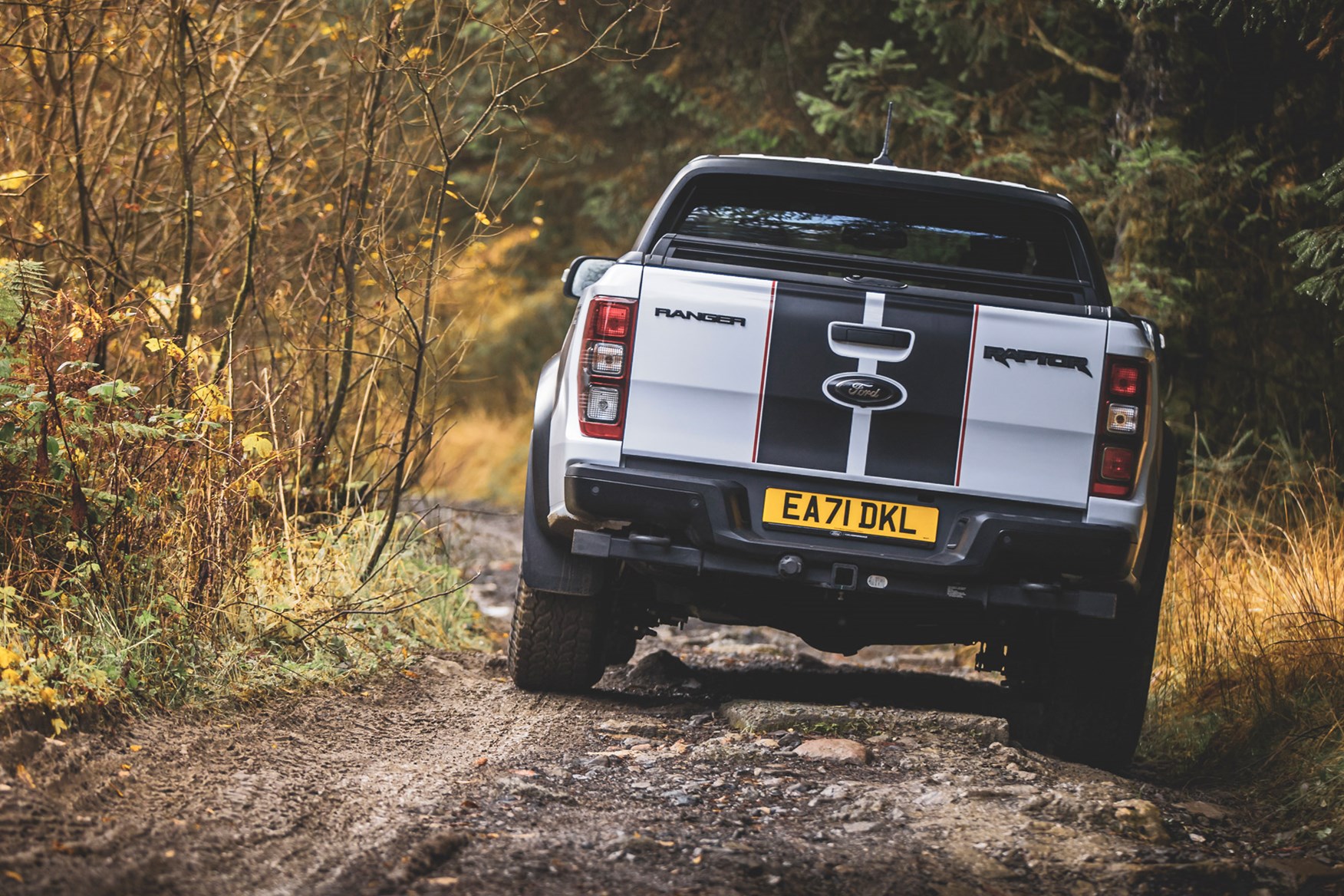 Ford Ranger Raptor review - Special Edition rear view, off-road
