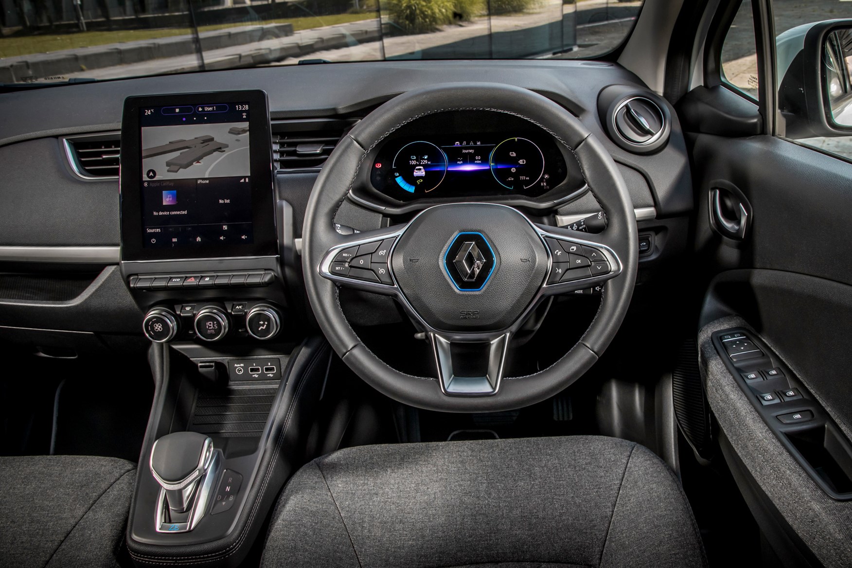 Renault Zoe Van review, 2020, interior, driving position, dashboard, steering wheel
