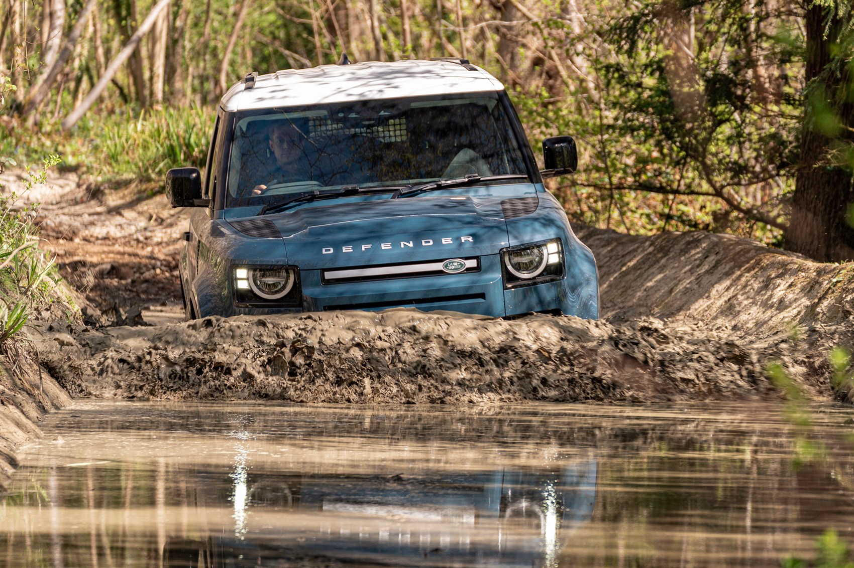 Land Rover Defender Hard Top review - commercial 4x4 - 90, wading through deep water