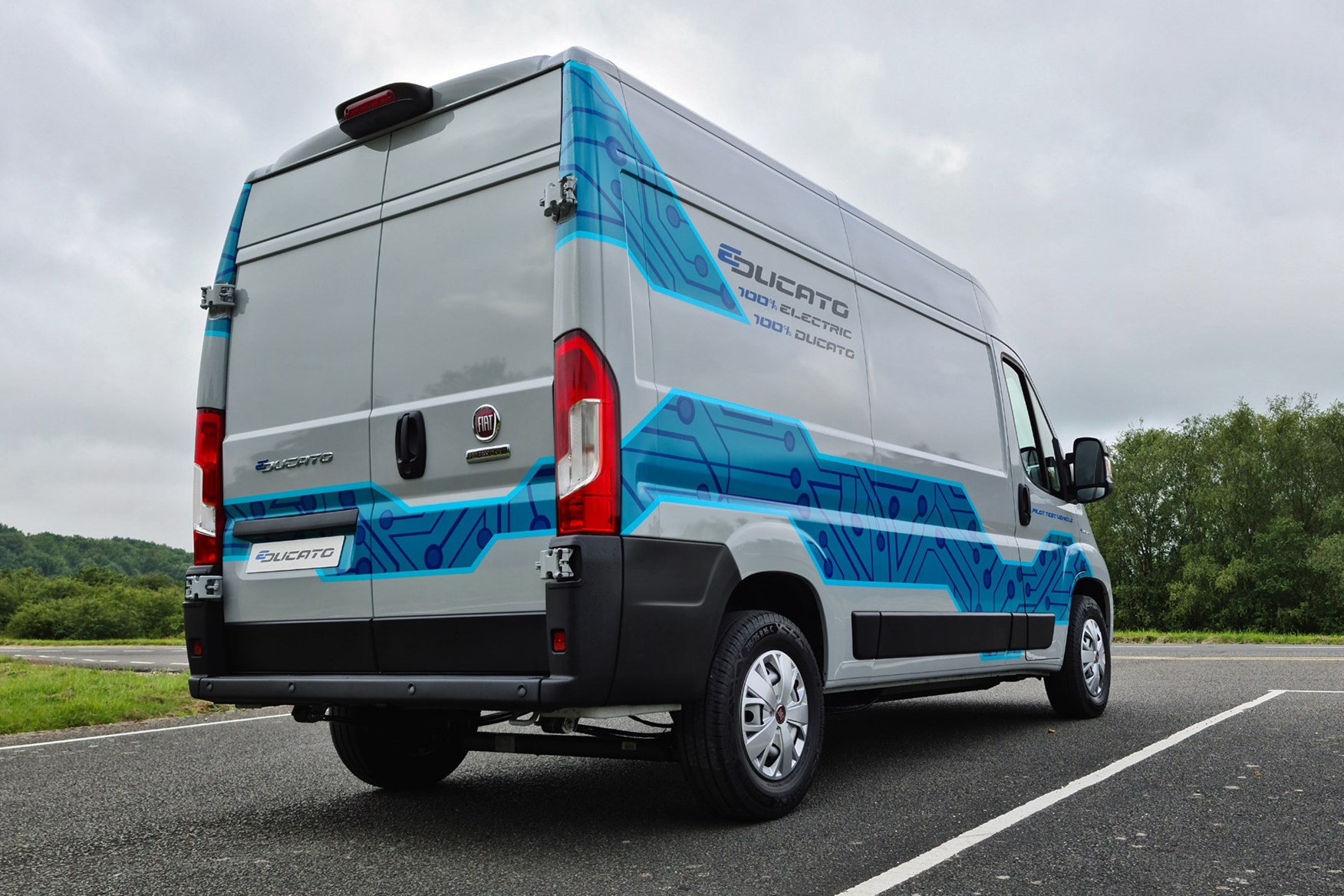 Fiat E-Ducato review - rear view, right-hand drive, UK