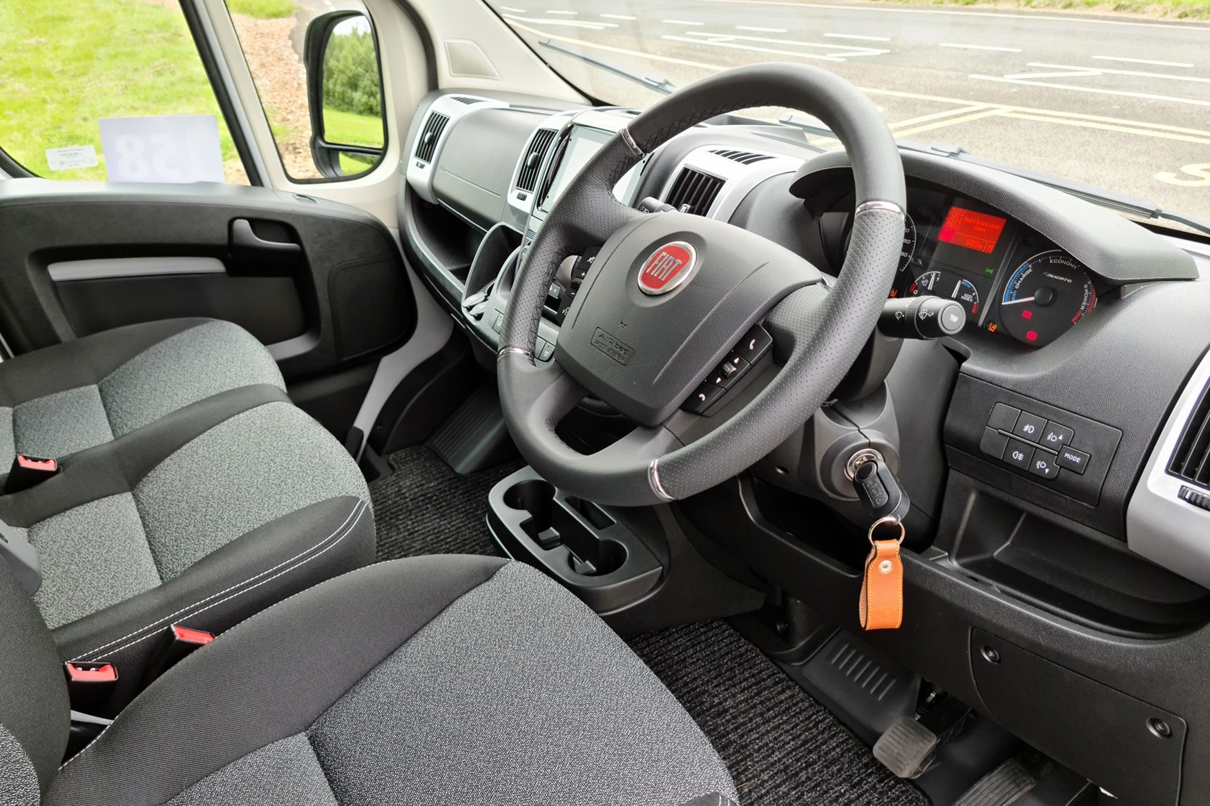 Fiat E-Ducato review - cab interior, dashboard, steering wheel