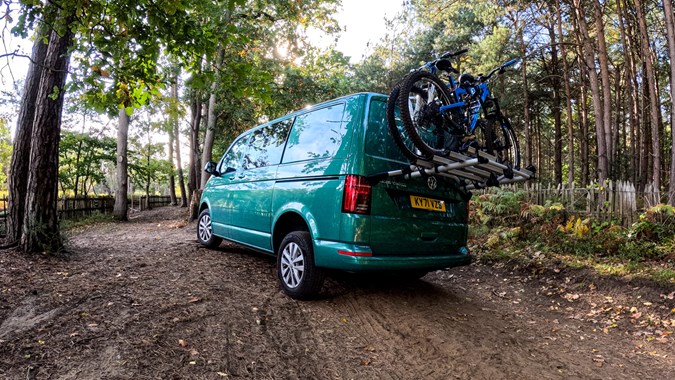 VW Transporter off road with bikes