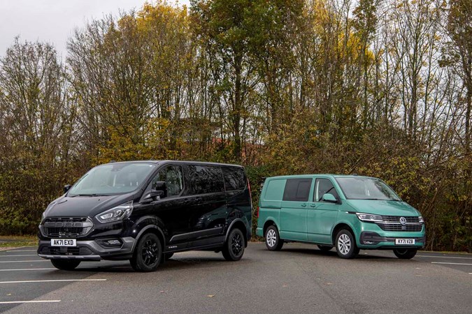 VW Transporter and Ford Transit Custom front