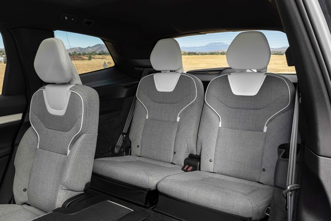 Volvo EX90 review: third seating row, grey fabric upholstery