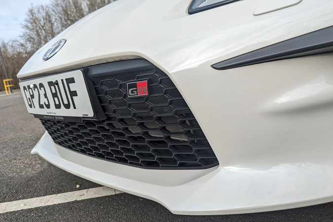 Toyota GR86 (2025) long-term report: front grille badge detail