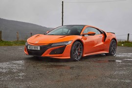 2019 Honda NSX orange front three quarters