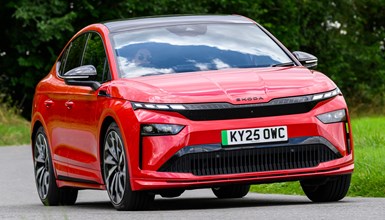 Skoda Enyaq Coupe Sportline in red