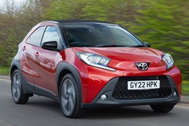 Toyota Aygo X review (2022) front view, driving