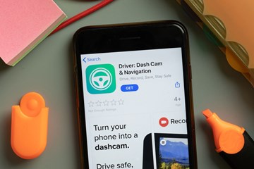 A mobile phone app that allows for dash cam operation.