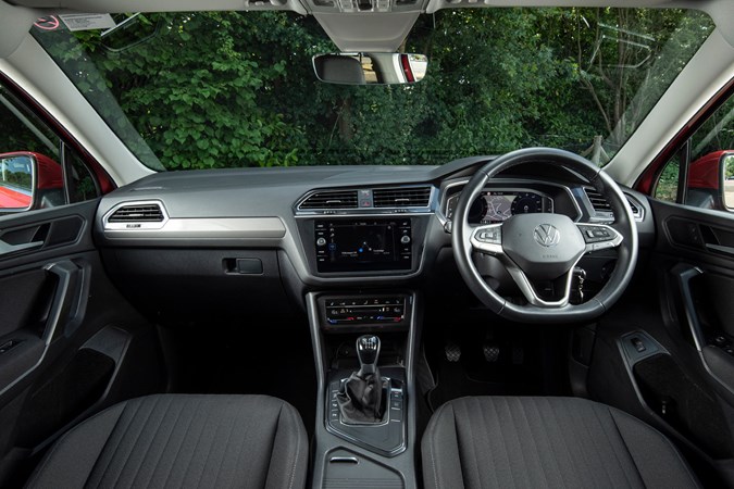 VW Tiguan Allspace long-term test - front interior, dashboard, steering wheel
