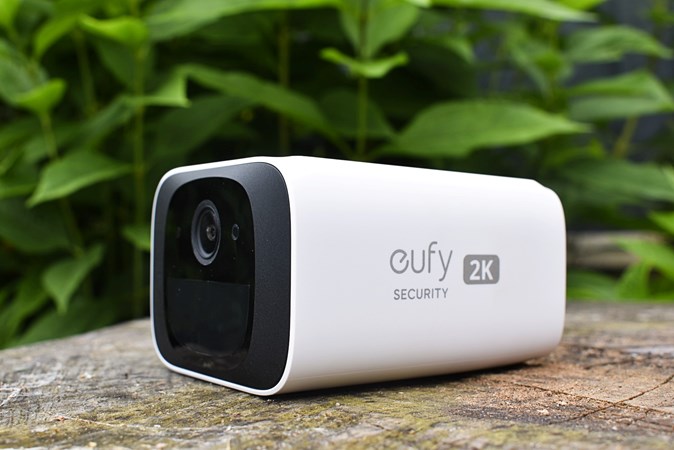 The Eufy Solocam S220 with a green backdrop