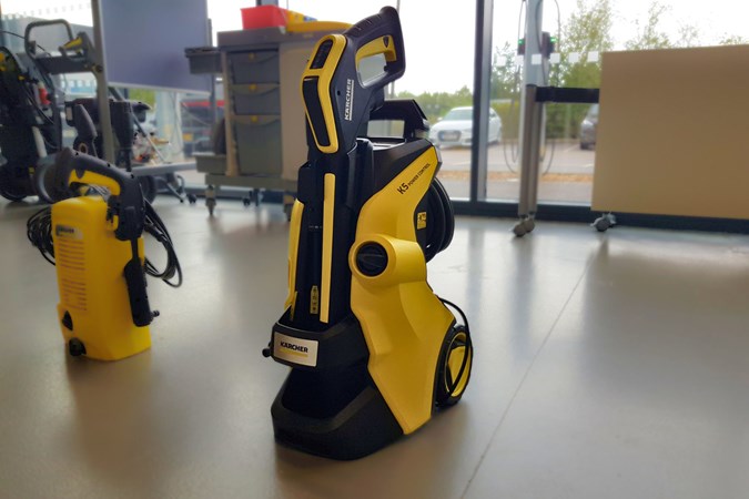 Karcher K5 pressure washer stood up