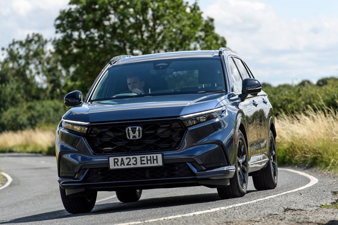 Honda CR-V long-term test, front, driving round corner