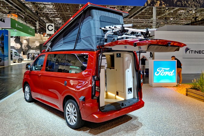 New Ford Transit Custom Nugget at the 2023 Dusseldorf Caravan Salon - red, rear