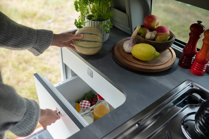 Nugget's fridge is now a drawer design.