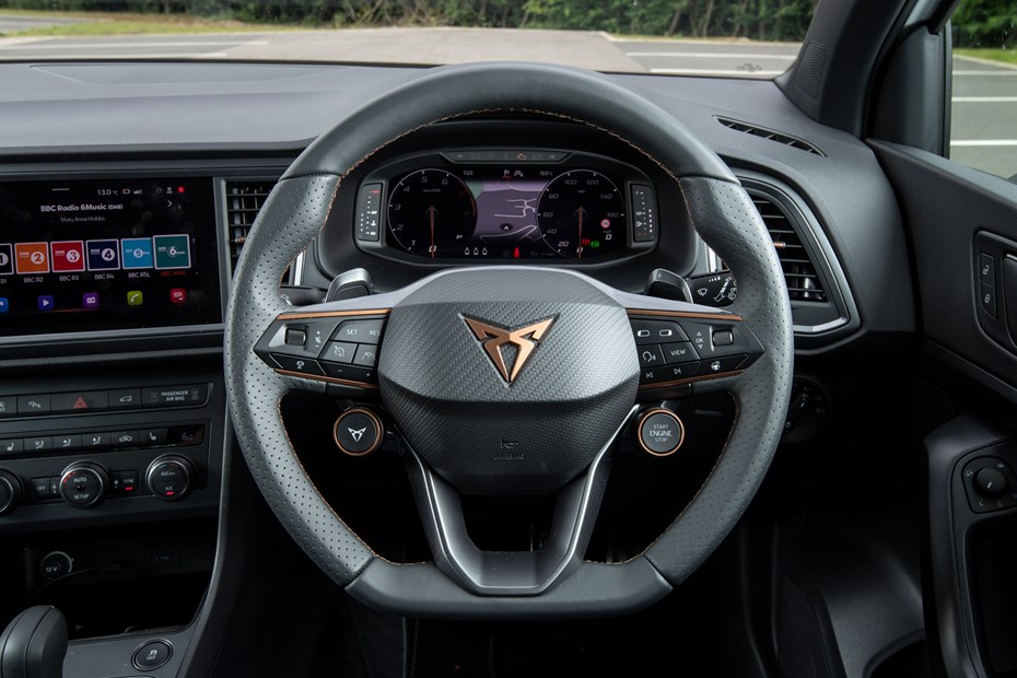 Cupra Ateca review - interior, steering wheel, digital dials