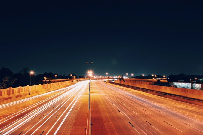 Light trails on busy motroway