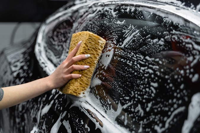 Sponge used to wash car window