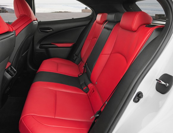 Lexus UX review, rear seats, red