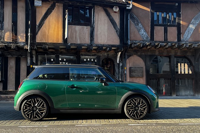 Out long-term MINI next to a Tudor building in Coventry