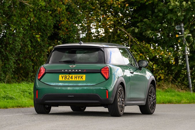 MINI Cooper S (2024) long-term: rear three quarter cornering, green paint