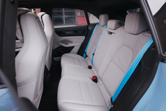 Porsche Macan Electric (2024) review: rear seats, cream leather upholstery