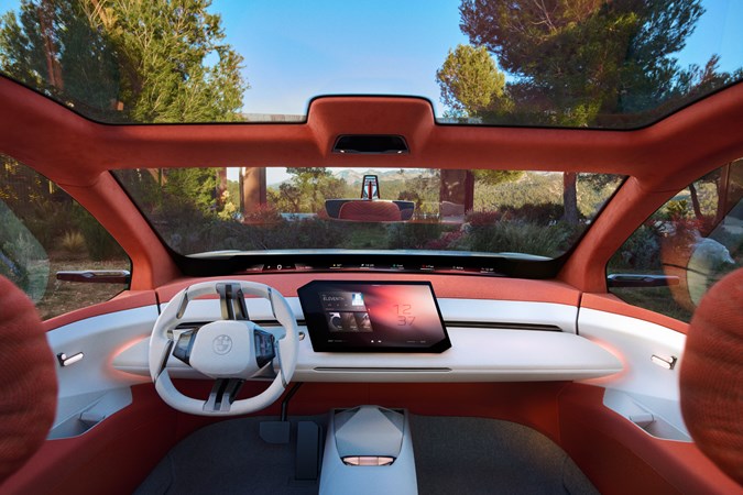 BMW Neue Klasse X electric SUV concept, interior, dashboard, steering wheel, touchscreen