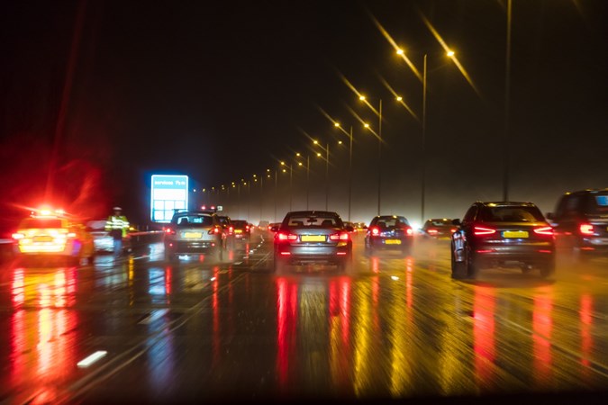 Wet motorway at night - How to report dangerous driving