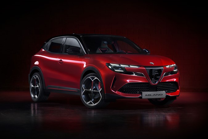 Alfa Romeo Milano: front three quarter static, studio shoot, red paint