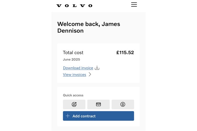 Volvo Public Charging Service (VPCS) invoice