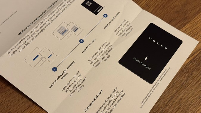 Volvo Public Charging Service (VPCS) charger card