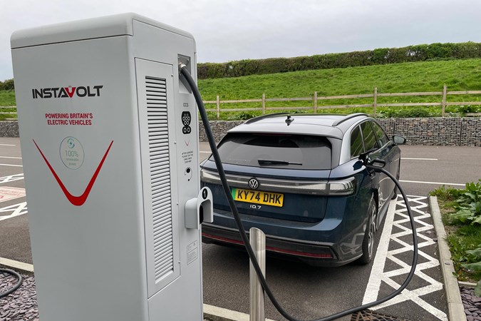 The VW ID.7 Tourer has been sampling rural fast chargers.