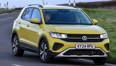 Volkswagen T-Cross in yellow, front