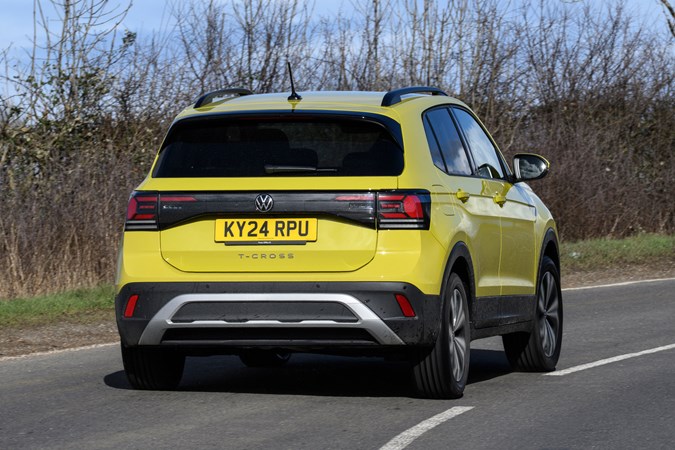 Volkswagen T-Cross in yellow, rear
