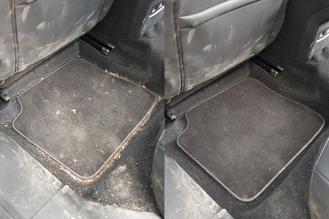 Worx 20V Cordless Vacuum back seats before and after