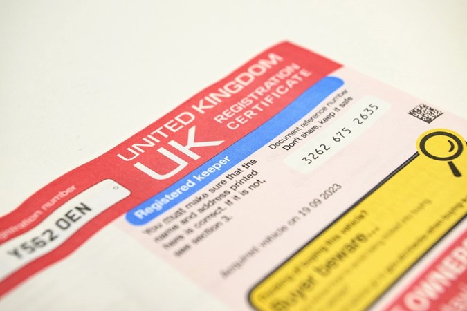 Image of the front cover a vehicle V5C registration document